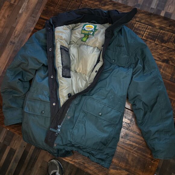 Cabela's Premier Northern Goose Down Parka Coat Jacket Mens Size Large Green C2 - Picture 1 of 15
